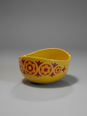 Rare Vintage 70’s Curved Plastic Bowl W/ Floral Imprint By Emsa W. Germany